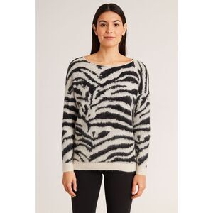 MAJE Angora‎ Zebra Print Sweater Sz 1 (Small)